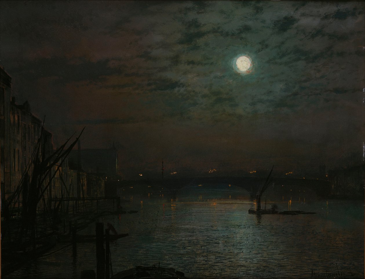 Southwark Bridge ved Moonlight, 1882 af John Atkinson Grimshaw
