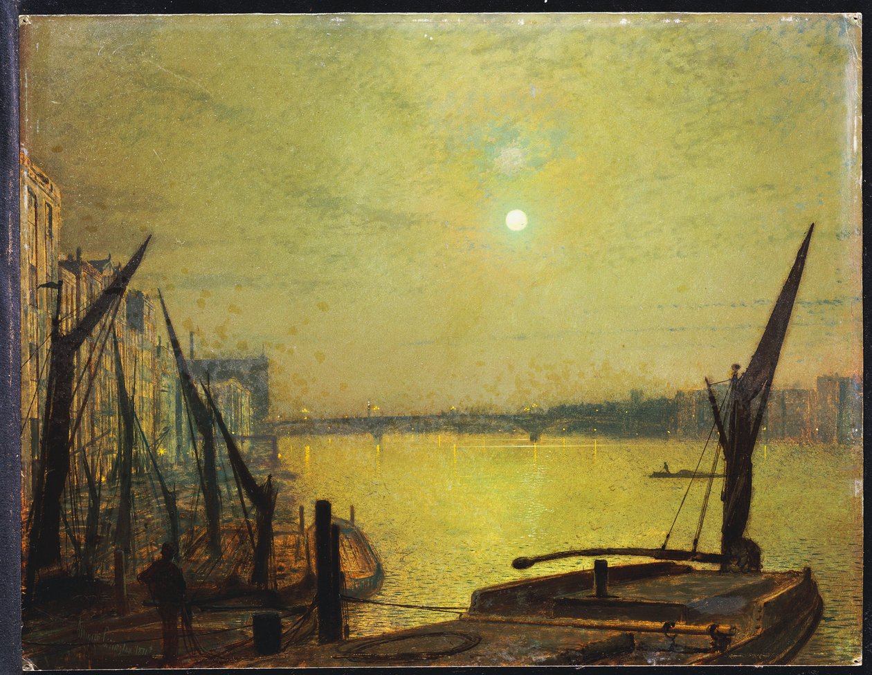 Southwark Bridge fra Blackfriars by Night, 1881 af John Atkinson Grimshaw