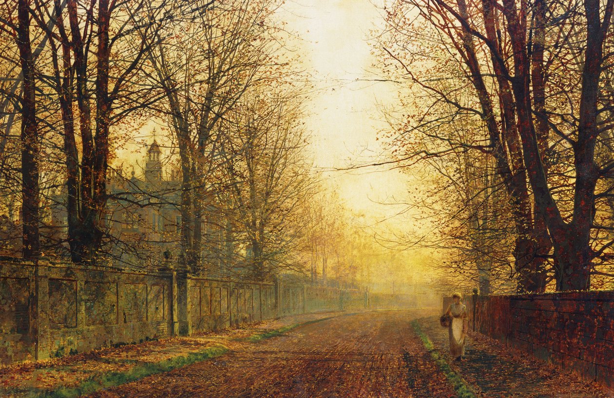 Efterårets gyldne herlighed, af John Atkinson Grimshaw