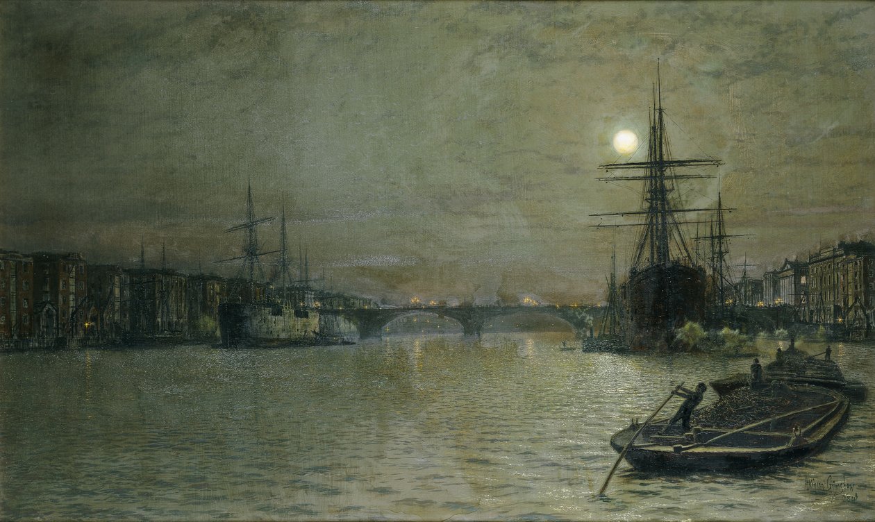 The Pool and London Bridge at Night, 1884 af John Atkinson Grimshaw
