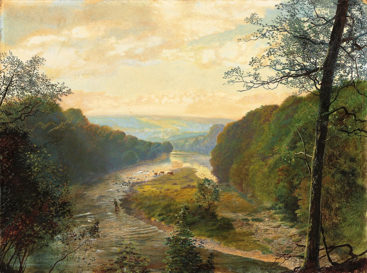 Wharfe Valley, med Barden Tower Beyond, 1870