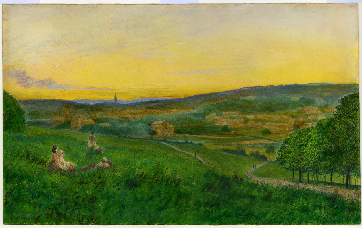 Udsigt fra Woodhouse Ridge (olie på lærred) af John Atkinson Grimshaw
