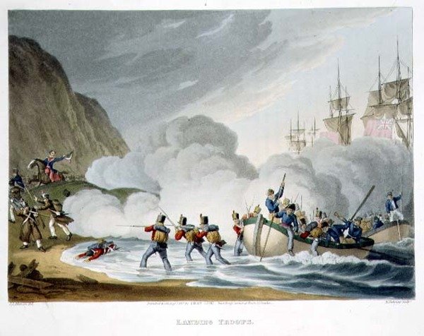 Landgangstropper, indgraveret af Matthew Dubourg (fl.1813-20) fra 