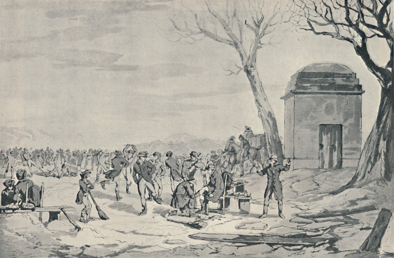 Skøjteløb i Hyde Park, 1807, 1920 af John Augustus Atkinson