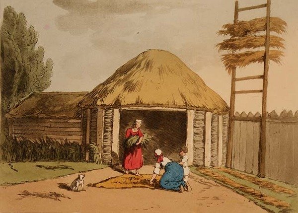 Sortering og tørring af hamp, tallerken 95 fra bind III af 