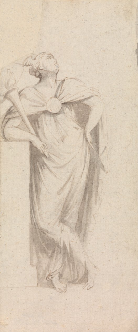 Allegorisk kvindefigur: holder en flammende fakkel af John Bacon