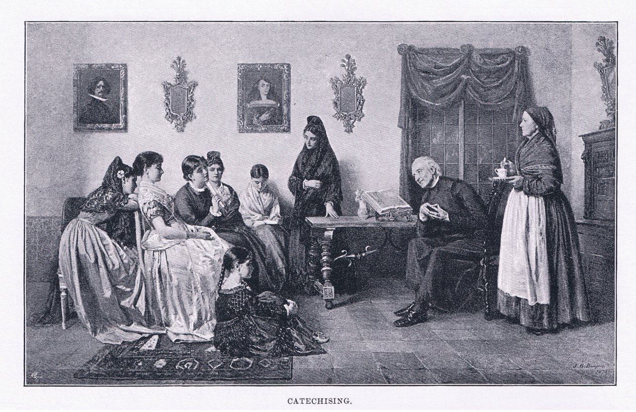 Catechising, fra The Magazine of Art 1893, Cassell and Company af John Bagnold Burgess