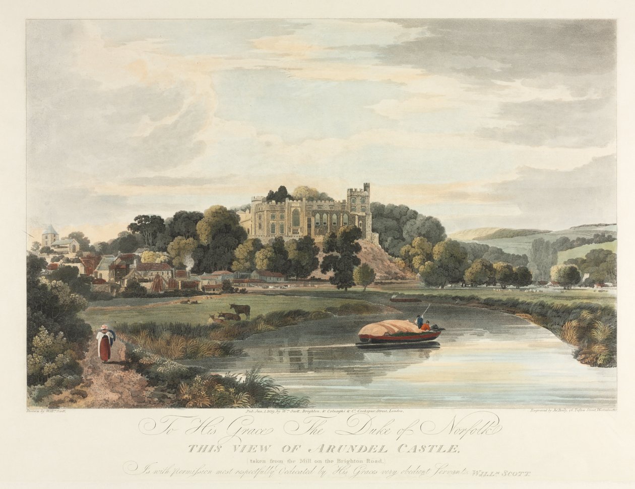 Denne udsigt over Arundel Castle af John Baily