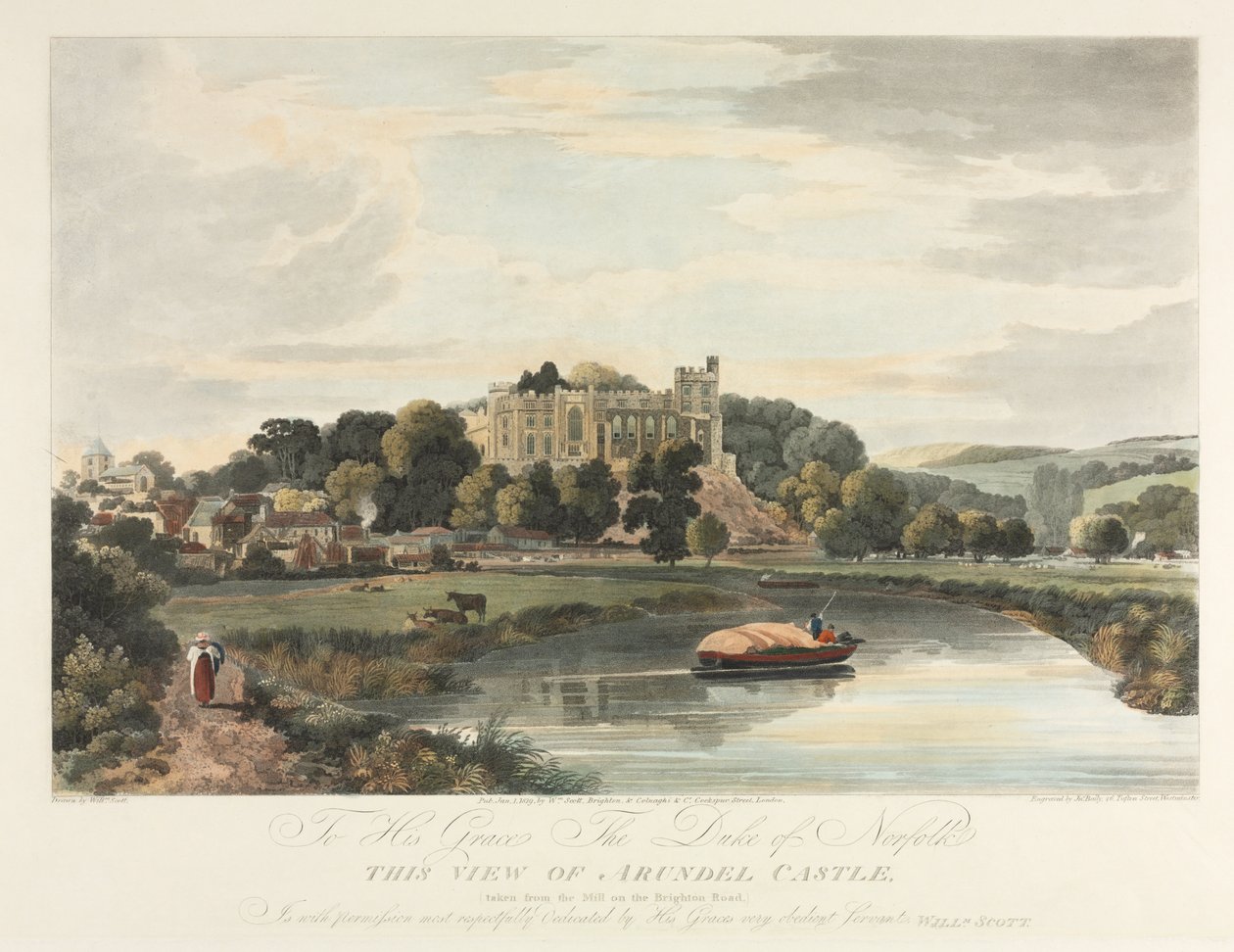 Denne udsigt over Arundel Castle, 1819. af John Baily