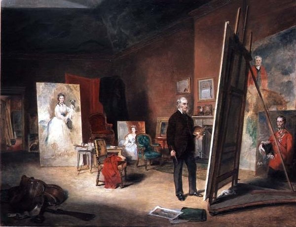 Portræt af Sir Francis Grant ved et staffeli af John Ballantyne