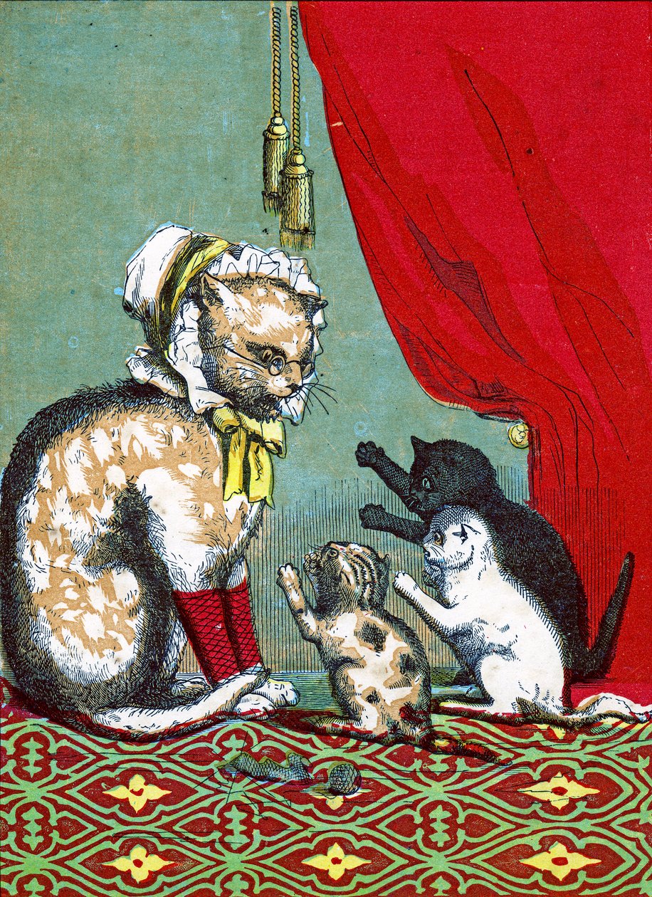 De tre små killinger havde mistet deres vanter, Illustration fra "Tre små killinger" 1859 af John Ballantyne