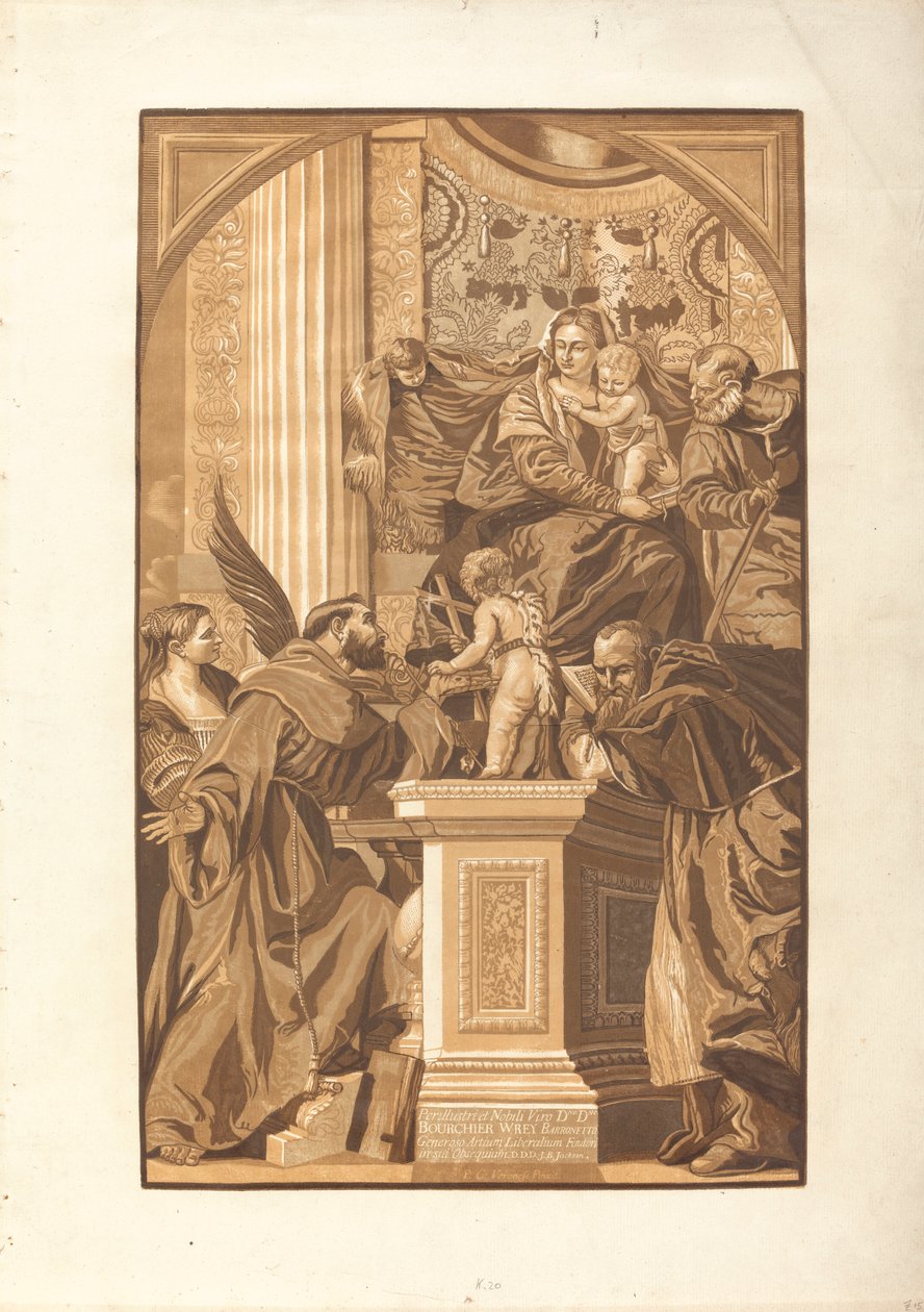 Hellige familie og fire hellige af John Baptist Jackson