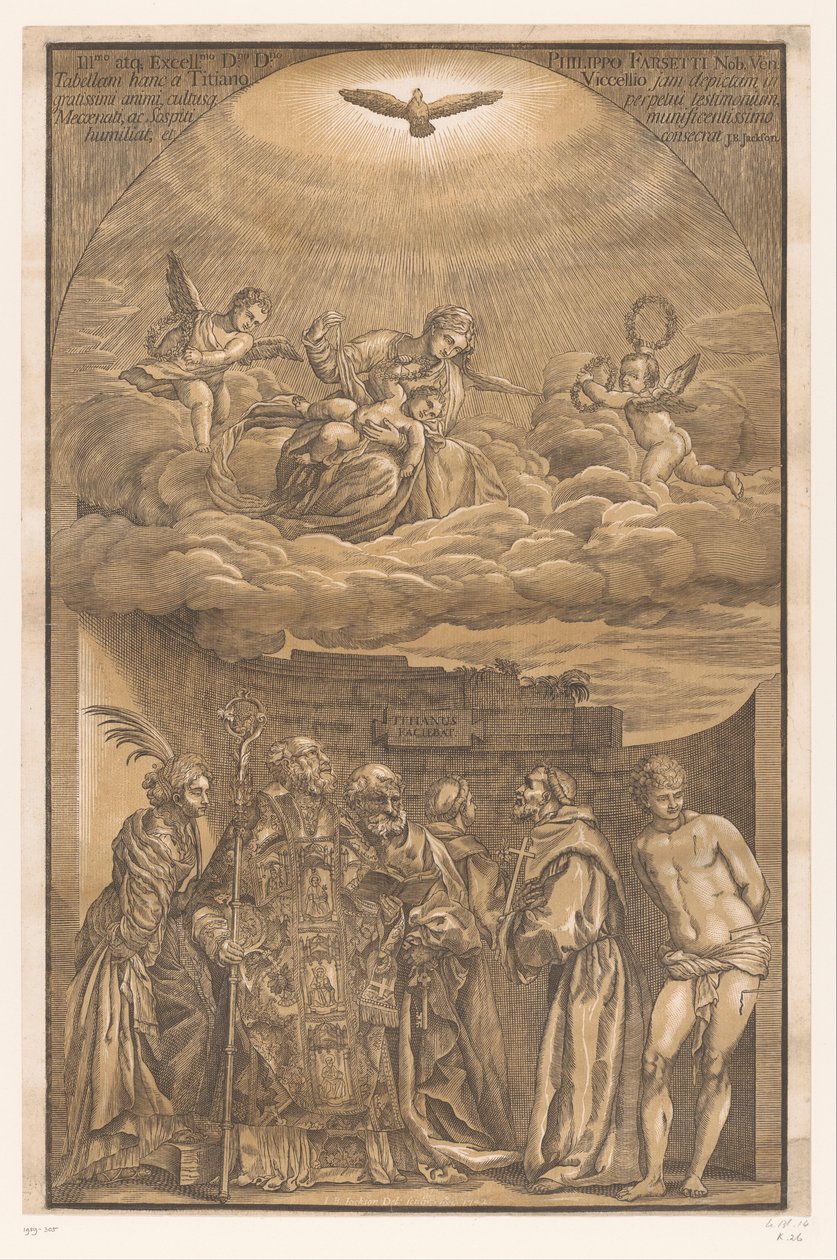 Maria i skyerne og seks helgener Kunstværker af venetianske mestre (serietitel) Opera selectora (serietitel) af John Baptist Jackson