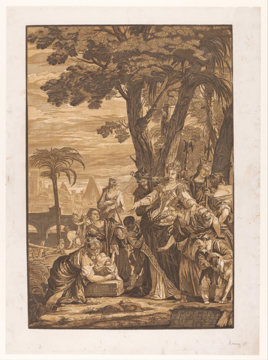 Moses bliver fundet af Faraos datter Kunstværker af venetianske mestre (serietitel) Opera selectora (serietitel) af John Baptist Jackson