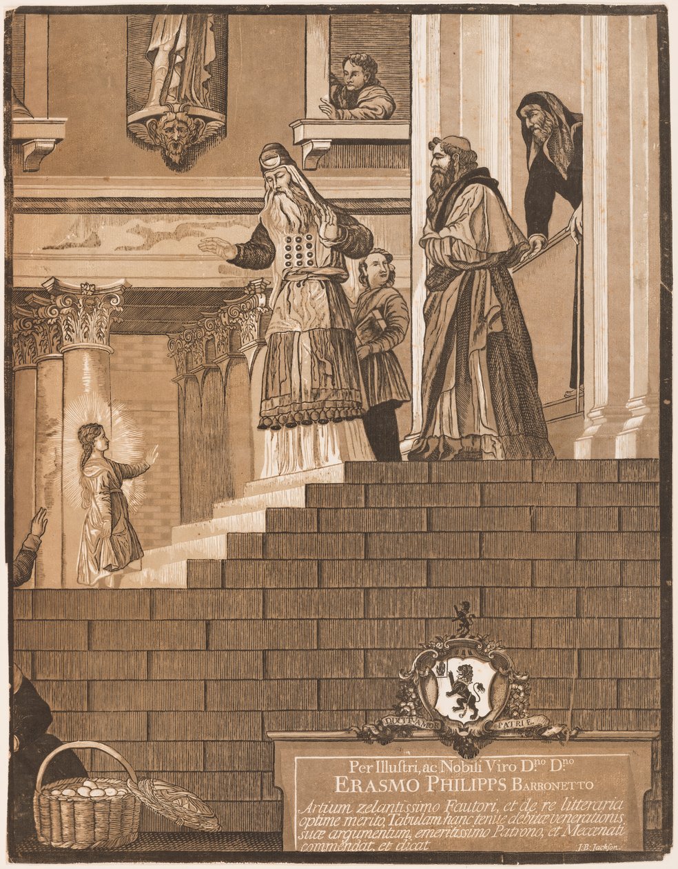 Præsentation af jomfruen i templet, efter Tizian (højre ark) af John Baptist Jackson
