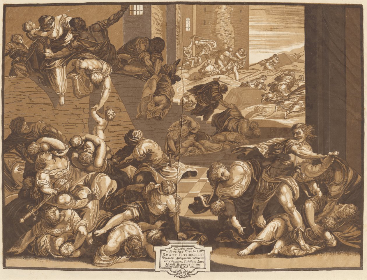 Massakren på de uskyldige af John Baptist Jackson, after Jacopo Tintoretto