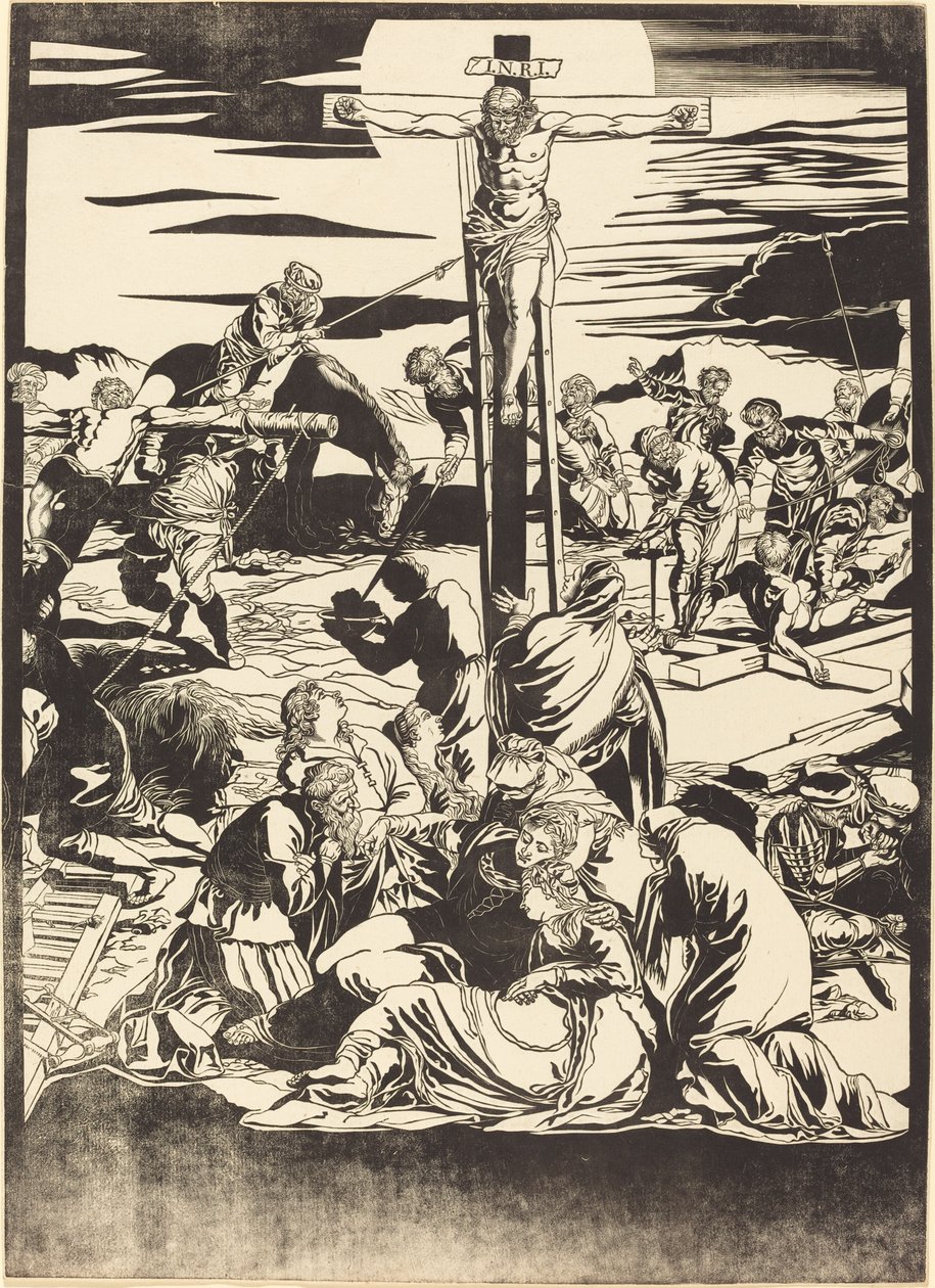 Korsfæstelsen [midterplade] af John Baptist Jackson after Jacopo Tintoretto