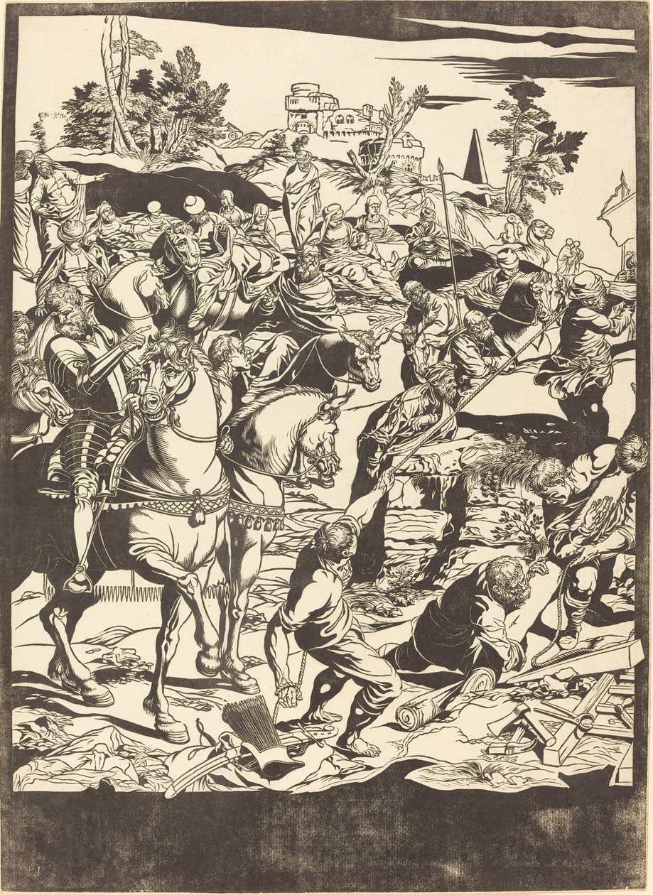Korsfæstelsen [venstre plade] af John Baptist Jackson after Jacopo Tintoretto