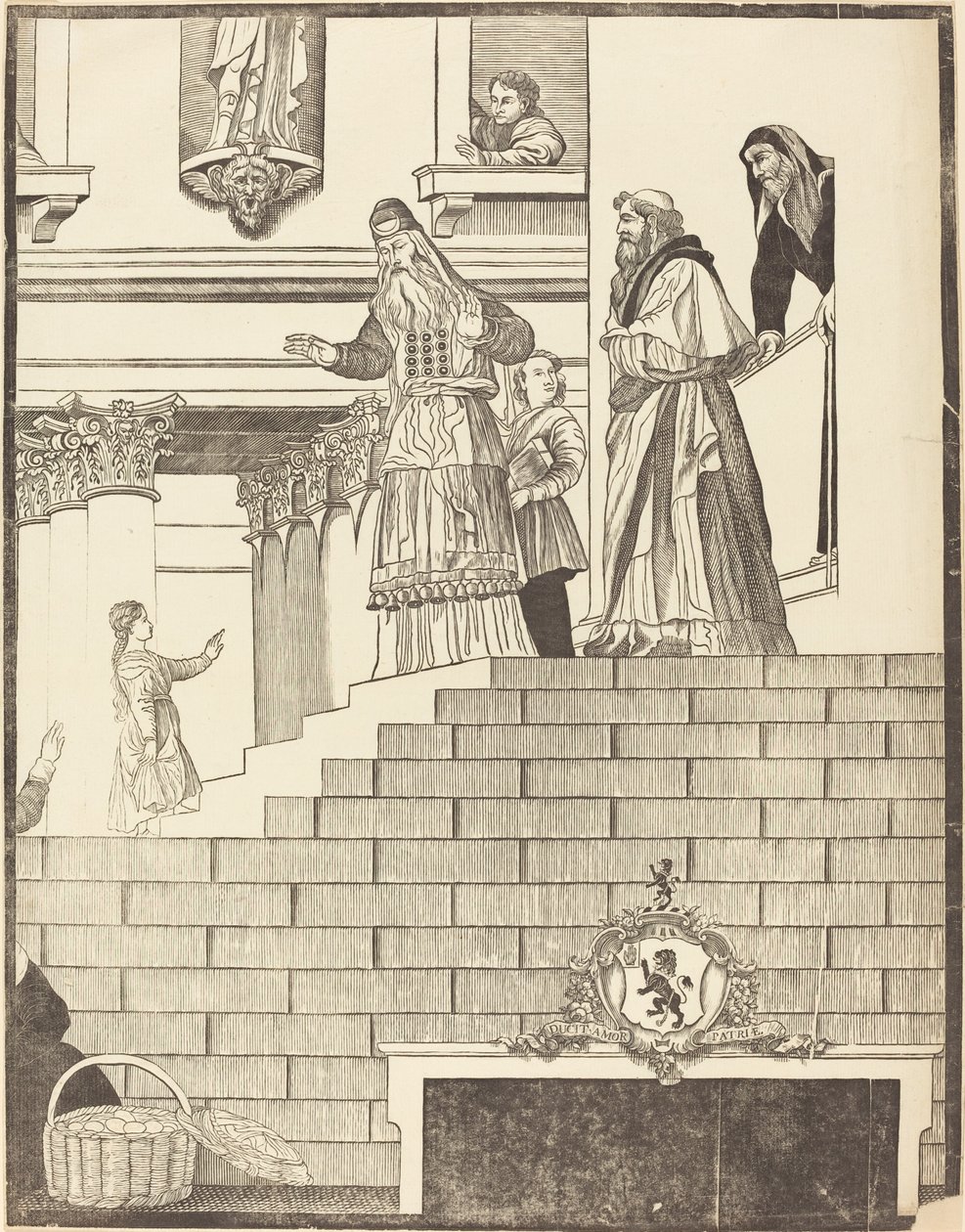 Præsentation af jomfruen i templet [højre plade] af John Baptist Jackson after Titian
