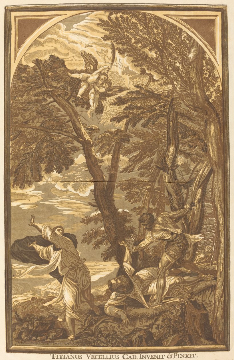 Sankt Peters Martyrs død af John Baptist Jackson after Titian