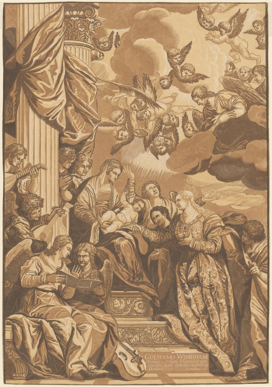 St. Catherines mystiske ægteskab af John Baptist Jackson, after Veronese