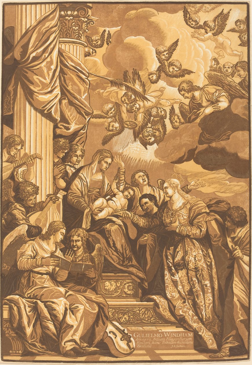 Sankt Catherines mystiske ægteskab af John Baptist Jackson after Veronese