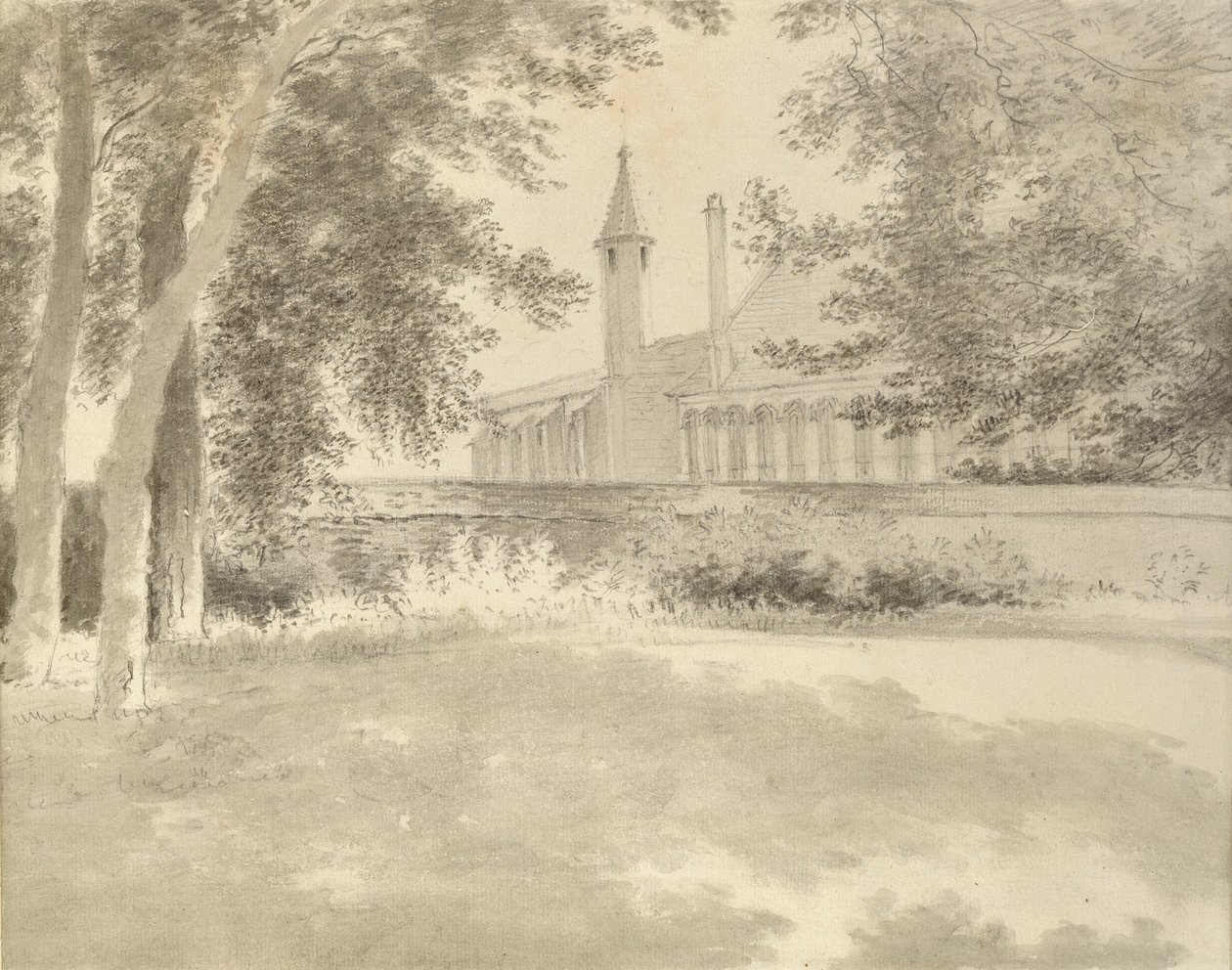 Balliol Chapel and Library from the Grove, 2. august 1783 af John Baptist Malchair