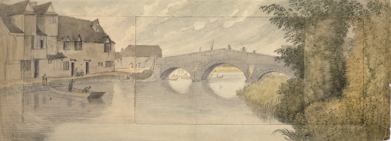 Hythe Bridge, Oxford, 1789 af John Baptist Malchair