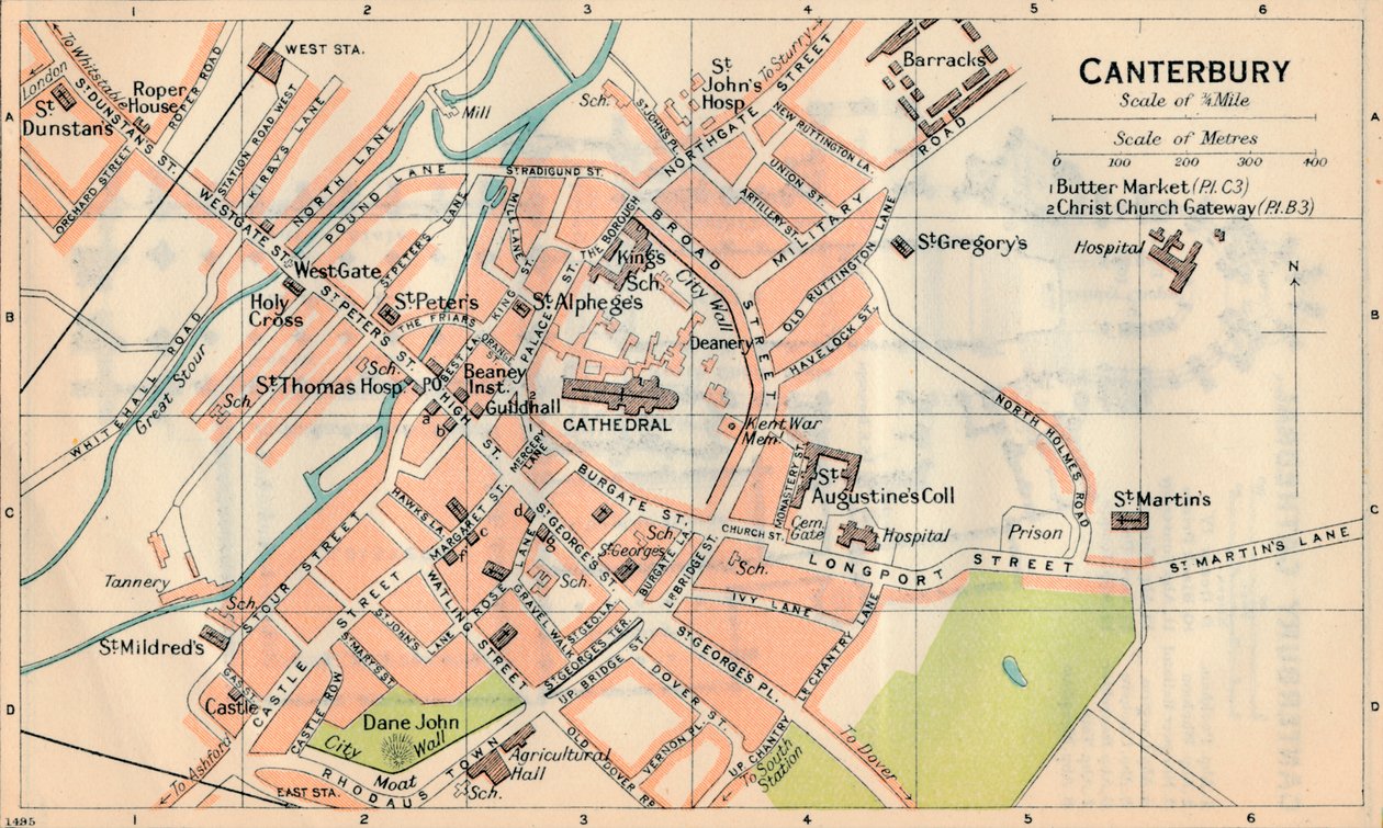 Canterbury, det 20. århundrede af John Bartholomew