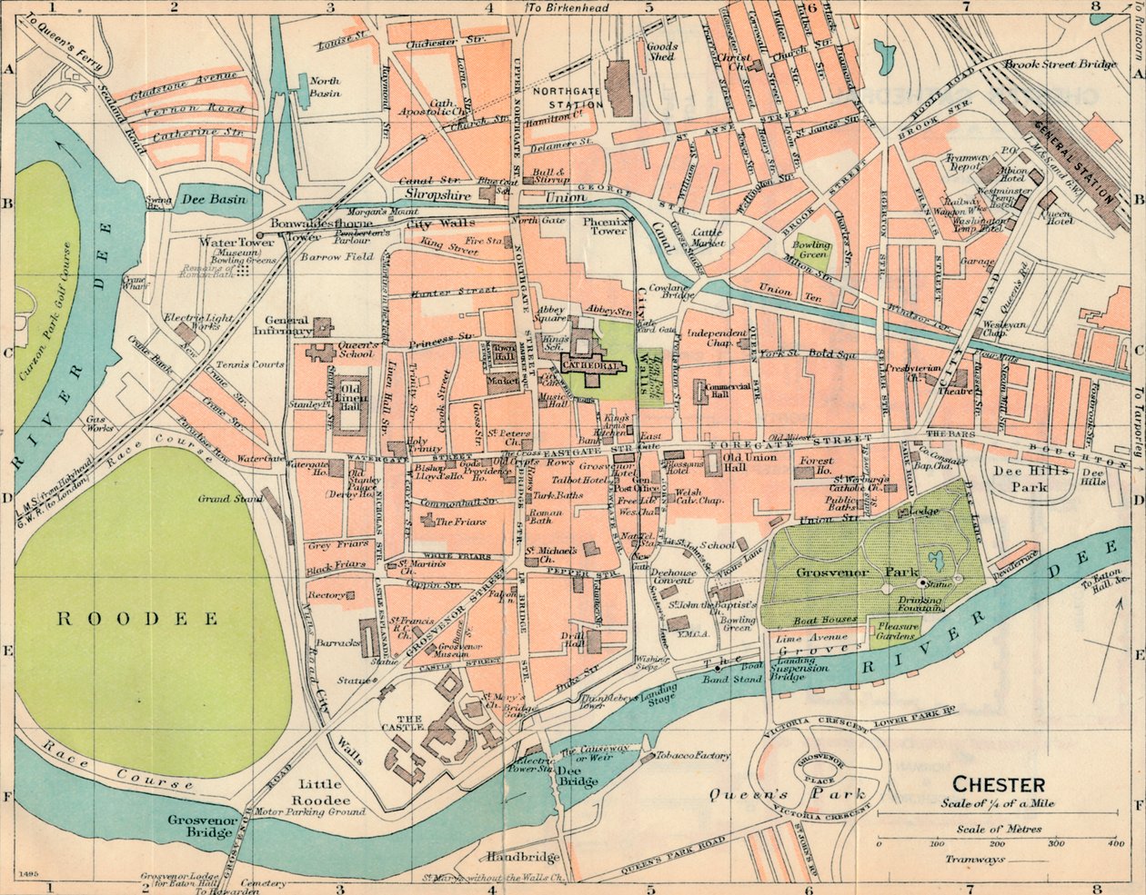 Chester, det 20. århundrede af John Bartholomew
