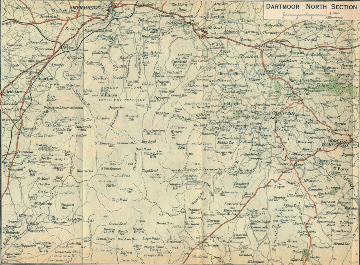 Dartmoor - North Section, c20th Century af John Bartholomew