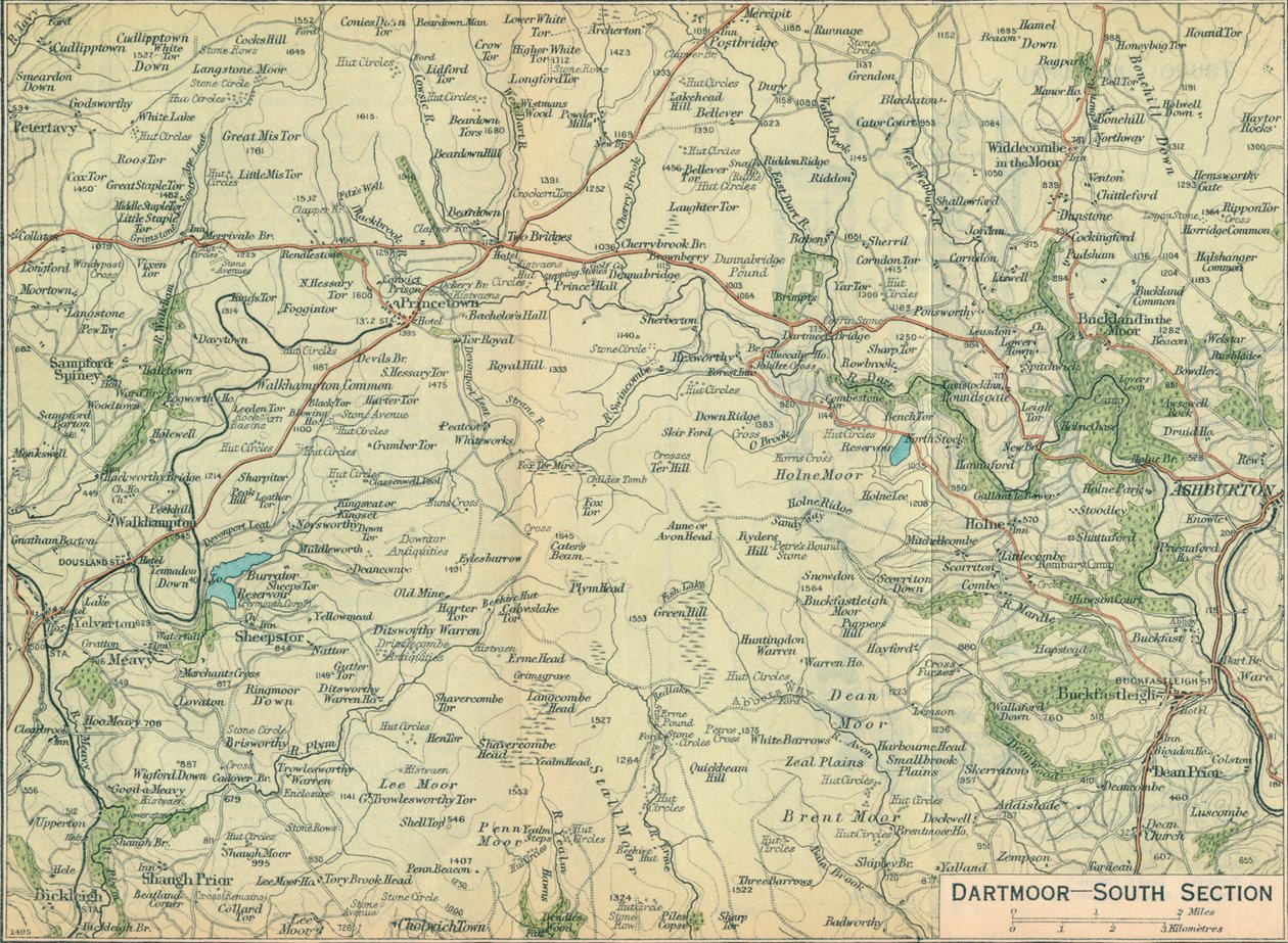 Dartmoor - South Section, c20th Century af John Bartholomew
