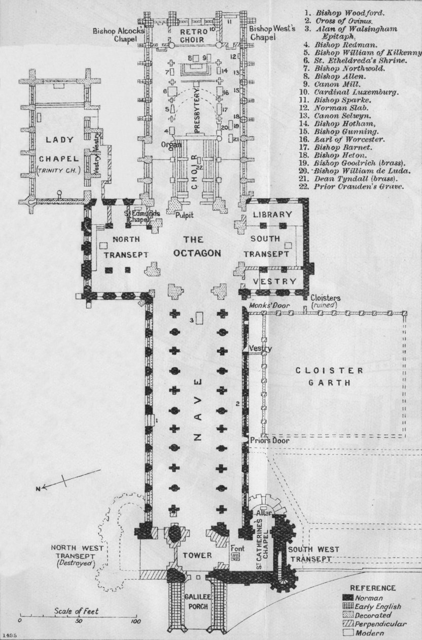 Ely Cathedral, c20th Century af John Bartholomew