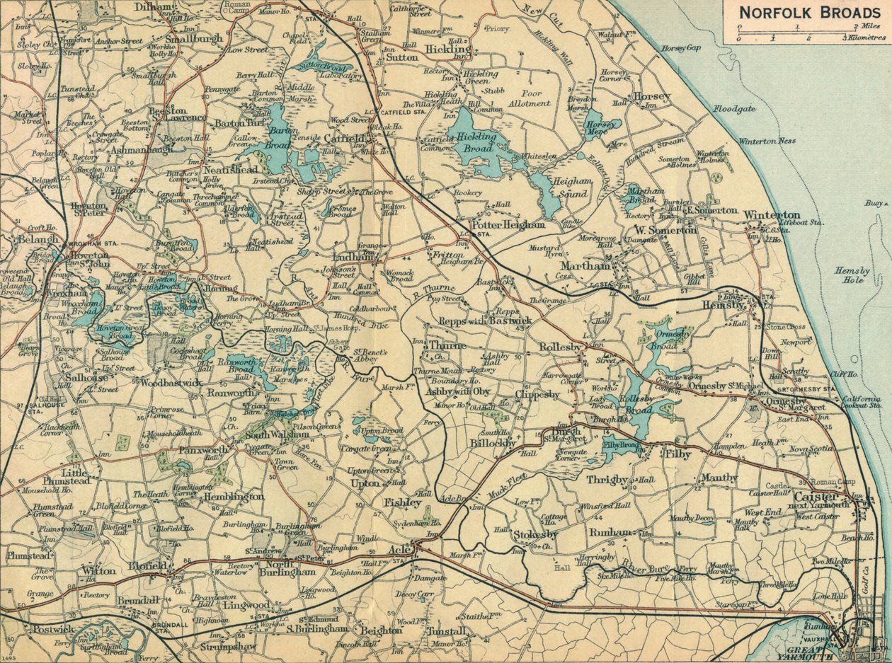 Norfolk Broads, det 20. århundrede af John Bartholomew