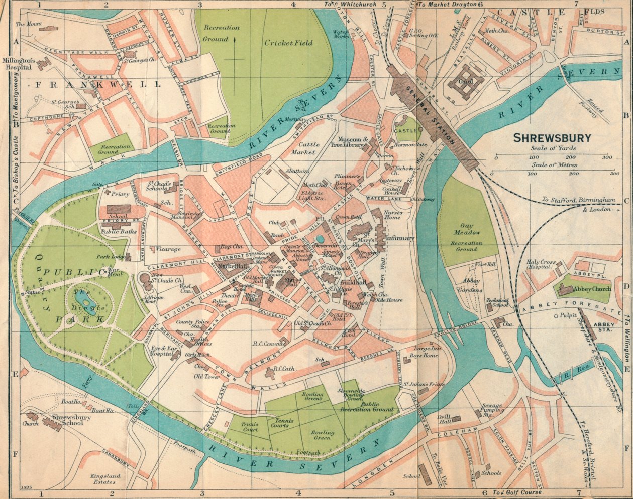 Shrewsbury, det 20. århundrede af John Bartholomew