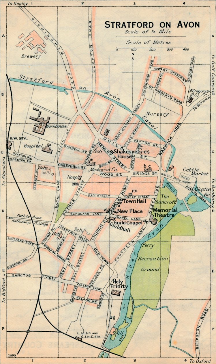 Stratford on Avon, c20th Century af John Bartholomew