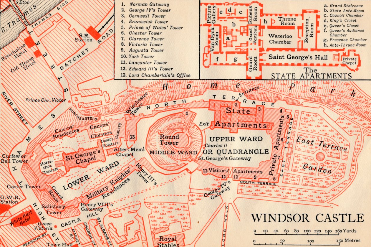 Windsor Castle, c20th Century af John Bartholomew