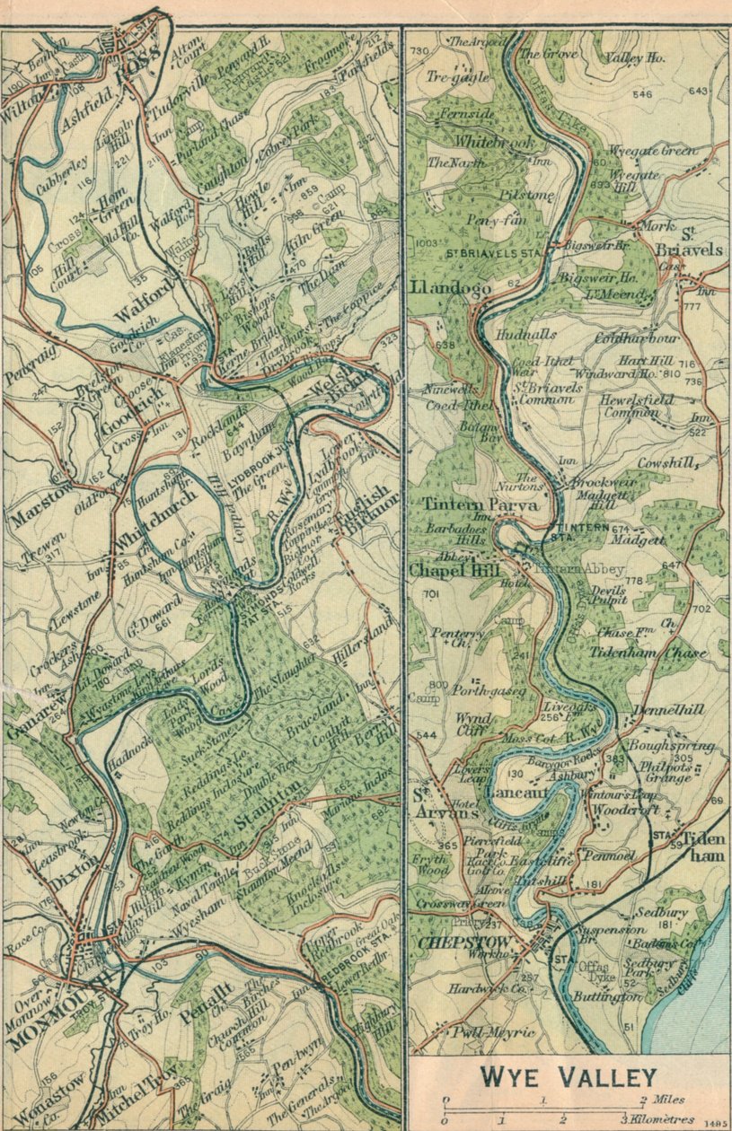 Wye Valley, det 20. århundrede af John Bartholomew