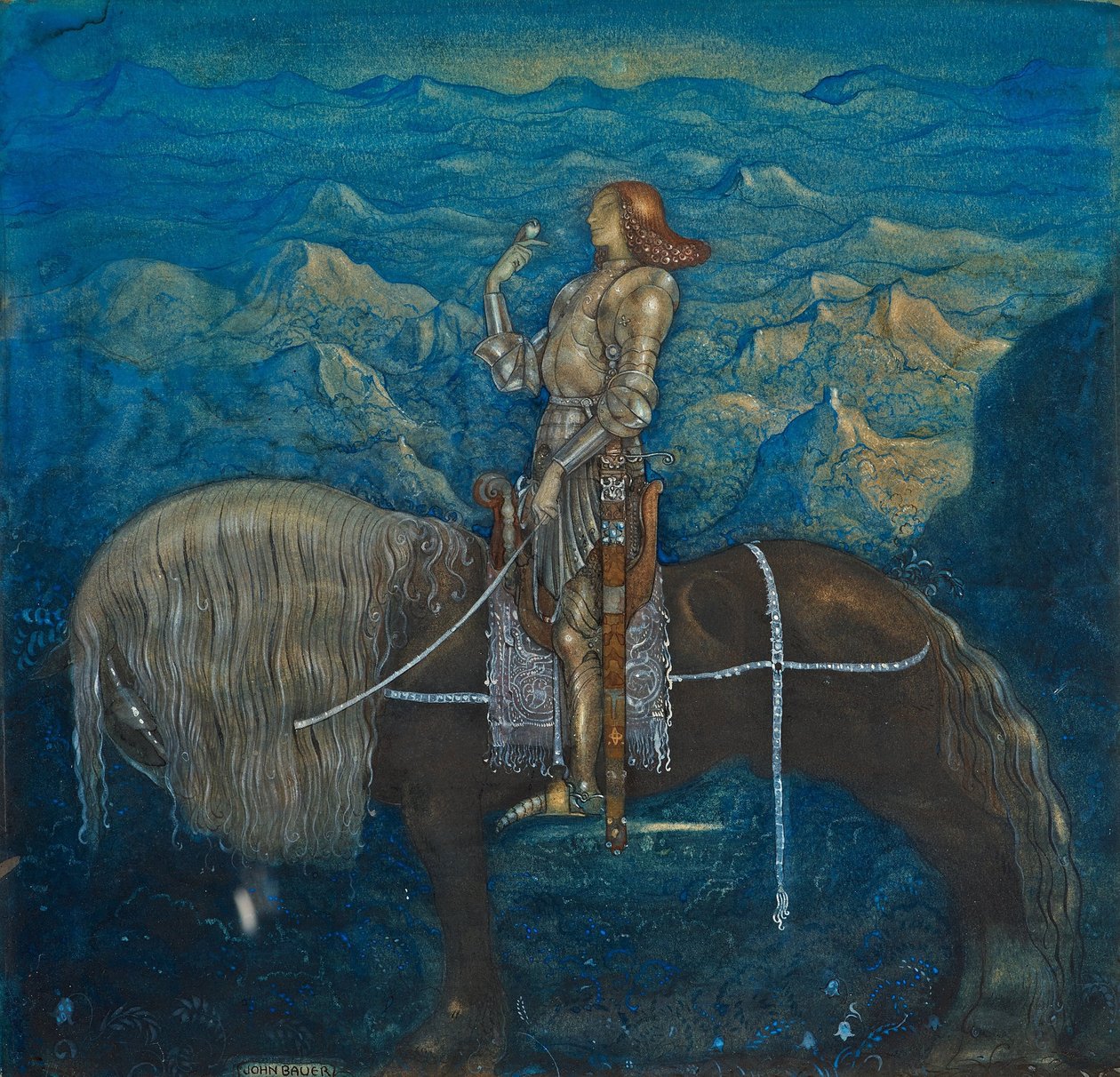 En ridder fra "Blandt nisser og trolde", 1915 af John Bauer