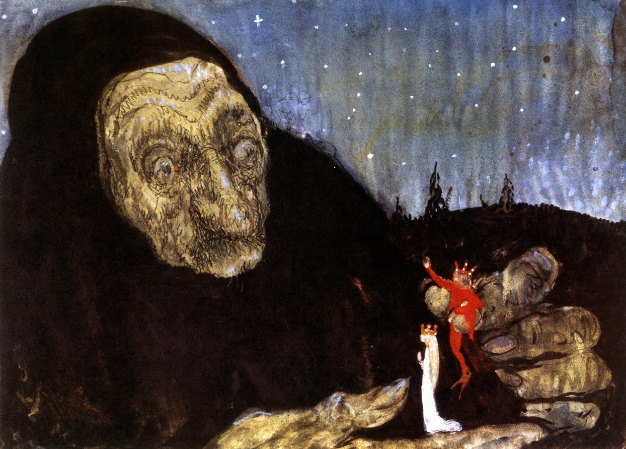Troldkvinde og kongens børn, 1909 af John Bauer