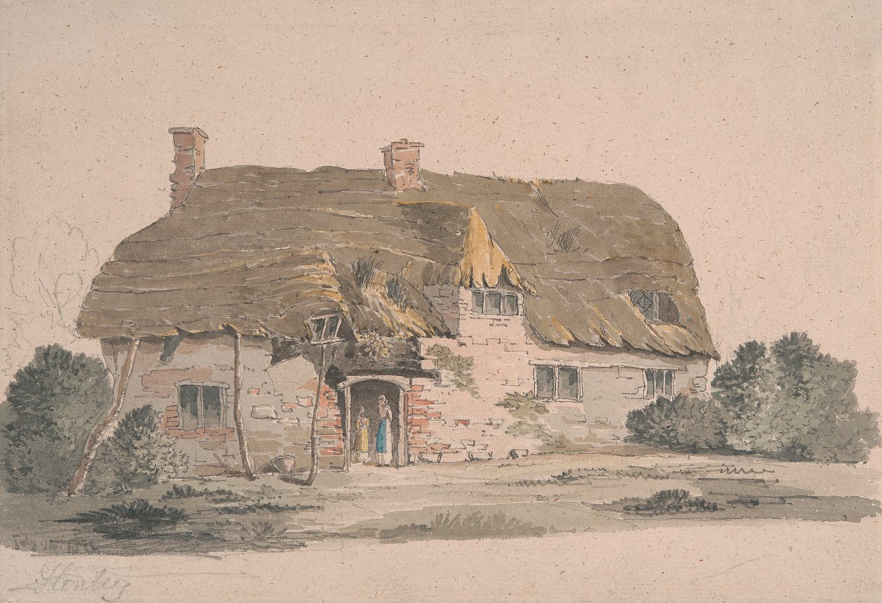 Stråtækt sommerhus nær Henley af John Baverstock Knight