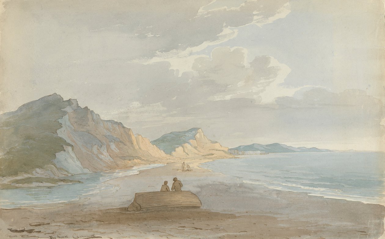 Stranden ved Charmouth af John Baverstock Knight