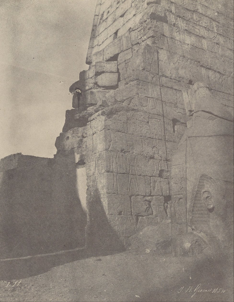 Louqsor. Historiske skulpturer af Pylon, højre massiv af John Beasly Greene