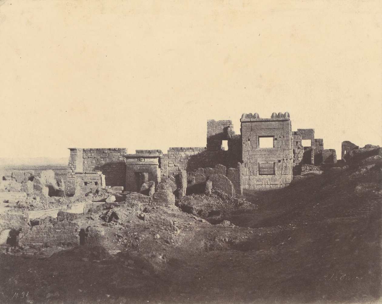 Medinet Habu. Udsigt taget fra indgangen til Palace of Ramses Méiamoun af John Beasly Greene