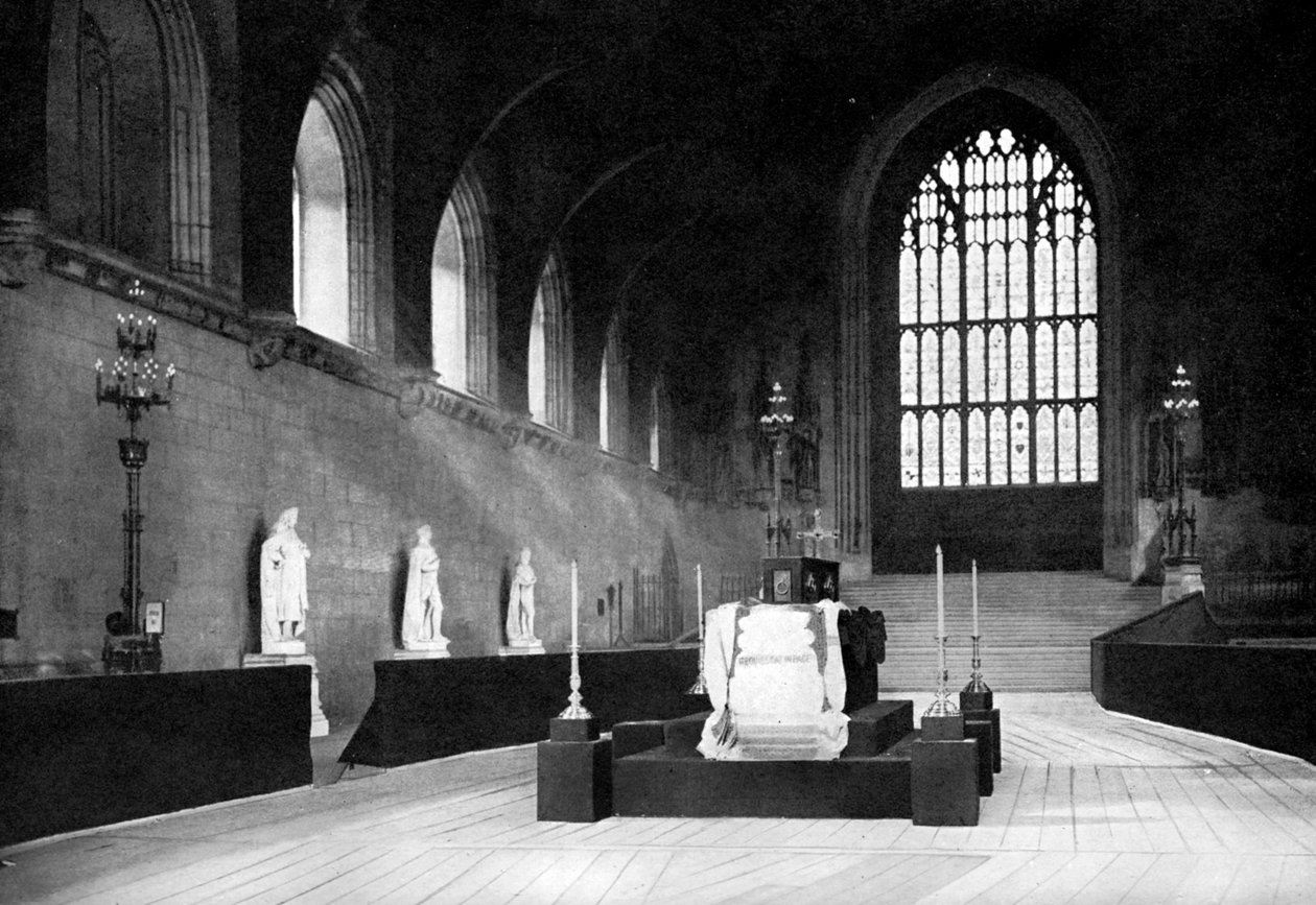 De liggende i staten William Gladstone, Westminster Hall, London, 1898 c1905. af John Benjamin Stone