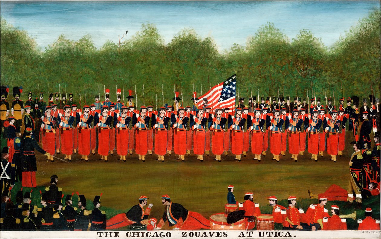 Chicago Zouaves ved Utica, ca. 1860 af John Bernt Graff