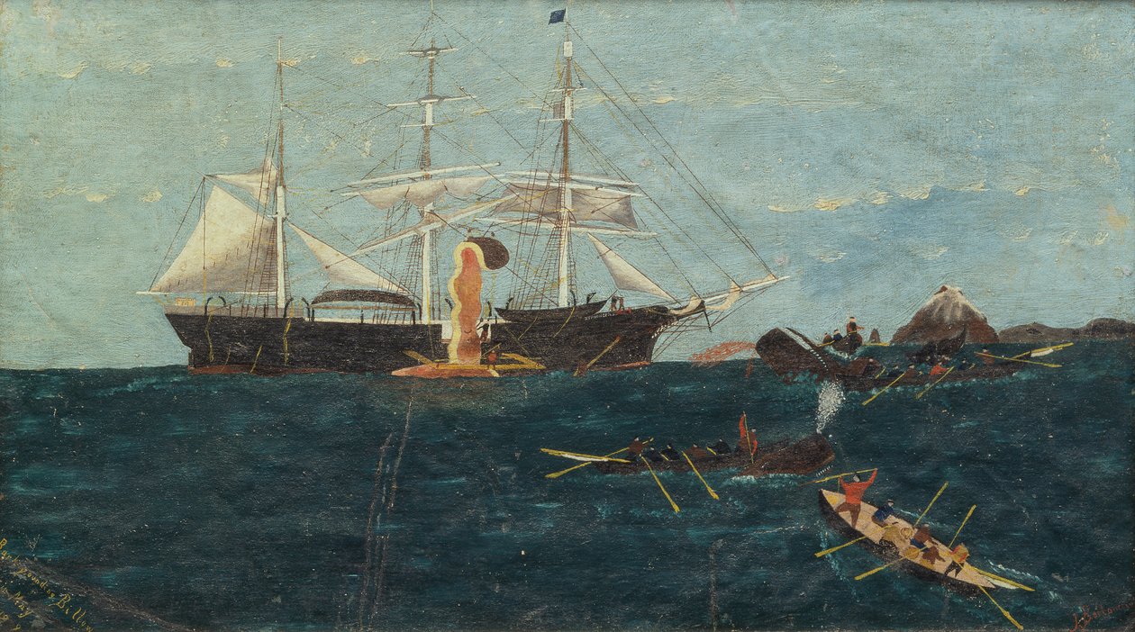 Bark Bounding Billow, ca. 1892 (olie på lærred) af John Bertoncini
