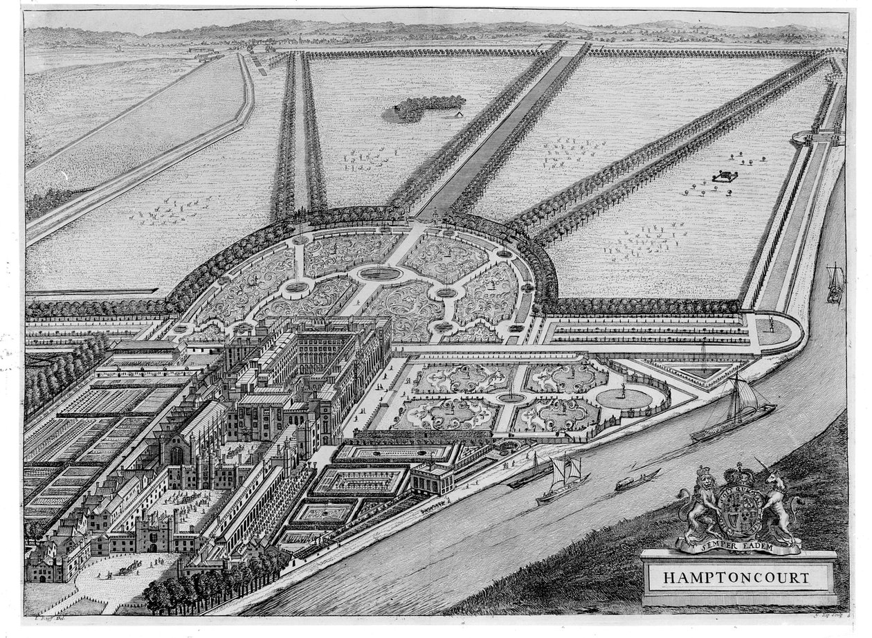 Hampton Court Palace, ca. 1714-16 af John Bowles