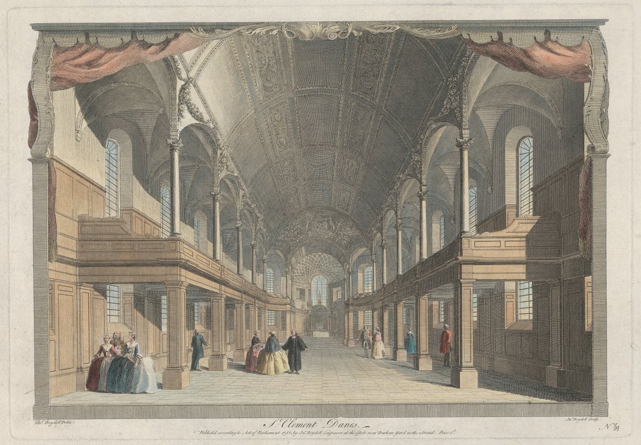 St. Clement Danes af John Boydell