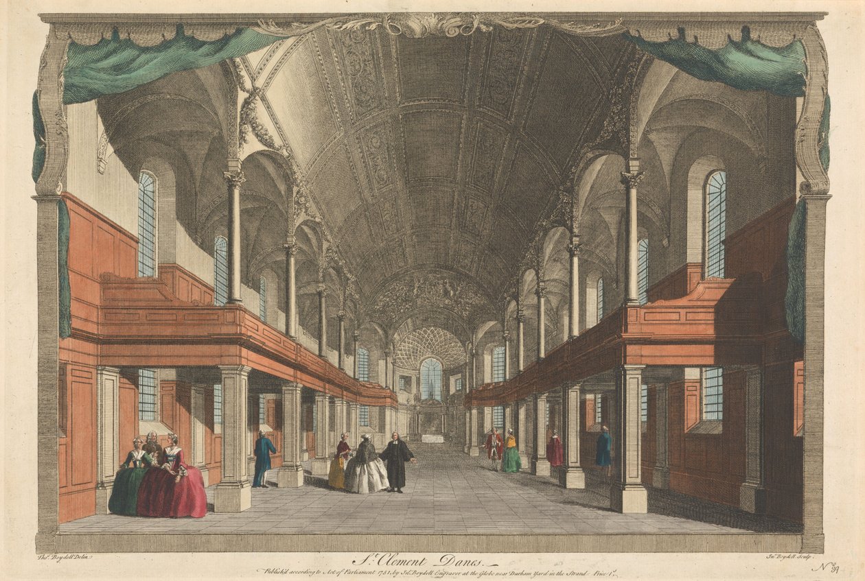 St. Clement Danes af John Boydell